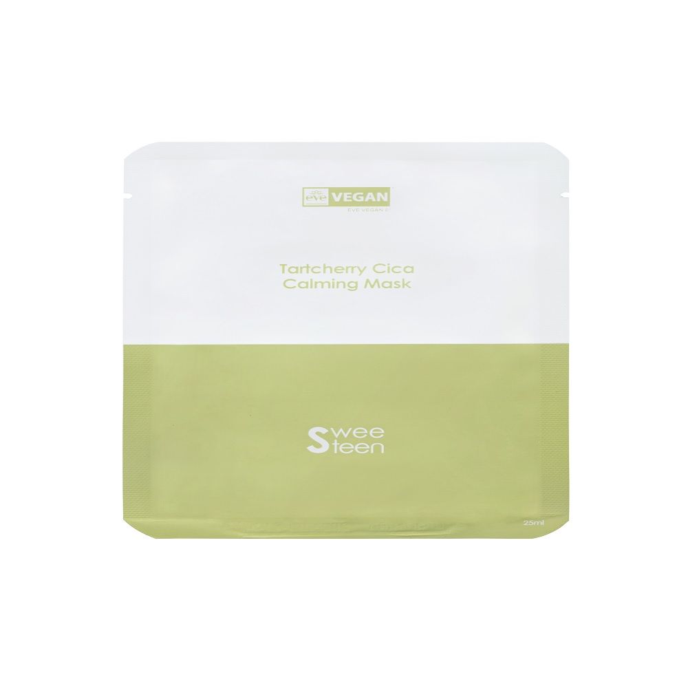 SWEETEEN Tartcherry CICA Calming Mask Sheet 25ml Vegan Soothing Facial Mask Sheet _ Made in Korea