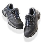 [Heidi] TB-40F 4-inch safety shoes, black+blue_ embossed natural leather, lightweight steel toe cap
