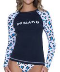 69SLAM Women's Leopard Print UV Protection  Rash Guard (Top)  _ Surfwear, Swimwear, Quick Dry, Stretch Fit – GRLLVP-BK