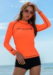 [69SLAM] Women's Fluorescent Orange Body Correction Rash Guard (Top) 51% OFF