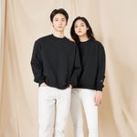 [MURO] Original MAN-TO-MAN T - Relaxed Semi-Over Fit Sweatshirt with Drop Shoulder Design, Basic Style for a Comfortable, Effortless Look 