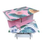 [Box Partner] foldable table (white palm/pink palm) corrugated paper folding table camping outdoor portable picnic prefabricated_Made in KOREA
