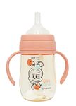 IBYEOL Friends Little BOBDOG Premium PPSU Weighted Straw Cup Anti-Colic Leak-Proof Baby Water Bottle 180ml Coral Pink_ Made in KOREA