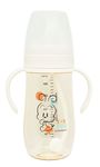 IBYEOL Friends Little BOBDOG Premium PPSU Weighted Straw Cup Anti-Colic Leak-Proof Baby Water Bottle 270ml Cream white _ Made in KOREA