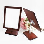 [Star Corporation] HM-456 _ Mirror, Tabletop Mirror, Flexible Mirror, Fashion Mirror, 360 degree rotation right and left sides, Wood rectangular table mirror