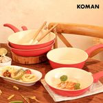 KOMAN Ecored IH Wok Pan 26cm – 6-Layer Nonstick, Die-Cast Aluminum, All Heat Source Compatible _ Made in Korea