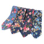[MAESIO] KCT0013 Fashion Flower Denim Necktie 8cm 4Color _ Men's Ties Formal Business,  Ties for Men, Prom Wedding Party, All Made in Korea