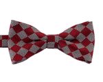 [MAESIO] BOW7207 BowTie check red  gray  _ Pre-tied bow ties Formal Tuxedo for Adults & Children, For Men Boys, Business Prom Wedding Party, Made in Korea