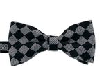 [MAESIO] BOW7208 BowTie Check  Black gray _ Pre-tied bow ties Formal Tuxedo for Adults & Children, For Men Boys, Business Prom Wedding Party, Made in Korea