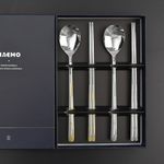 [HAEMO] Golf Gold Silver Cutlery 2 Set-Spoon Chopsticks Korean Stainless Steel Cutlery - Made in Korea