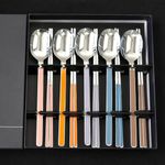 [HAEMO] Aria Ceramic Glossy Spoon & Chopstick 5 Set – Premium High-Temperature Fired Cutlery, Modern Design, Individually Packaged" _ Made in Korea