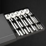 [HAEMO]  Ari Glossy Spoon & Chopstick 5 Set – Premium Stainless Steel, Simple Yet Elegant Design, Made in Korea
