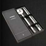 [HAEMO]  Ari Glossy Spoon & Chopstick Set – Premium Stainless Steel, Simple Yet Elegant Design, Made in Korea