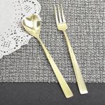[Haemo] Heart Titanium Tea Spoon & Tea Fork – Heart & Tulip Motif, Elegant Gift-Ready Premium Stainless Steel, Made in Korea