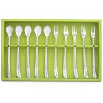 [Haemo] Happy Winking Medium Tea Spoon & Fork 10P Set – Cute Character Design, Premium Stainless Steel, Made in Korea