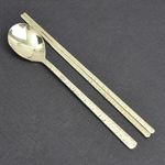 [HAEMO] Hammered Light Titanium Spoon & Chopsticks Set – Premium Textured Design & Human-Friendly Stainless Steel, Made in Korea