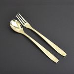 [HAEMO] Miller Titanium Teaspoon & Fork – Simple and Elegant Curved Design, Premium Stainless Steel, Made in Korea