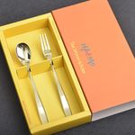 [HAEMO] Miller Titanium Teaspoon & Fork 2P SET – Simple and Elegant Curved Design, Premium Stainless Steel, Made in Korea