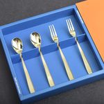 [HAEMO] Miller Titanium Teaspoon & Fork 4P SET – Simple and Elegant Curved Design, Premium Stainless Steel, Made in Korea