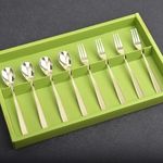 [HAEMO] Miller Titanium Teaspoon & Fork 8P SET– Simple and Elegant Curved Design, Premium Stainless Steel, Made in Korea