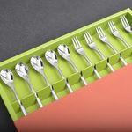 [HAEMO] Miller Titanium Teaspoon & Fork 10P SET– Simple and Elegant Curved Design, Premium Stainless Steel, Made in Korea