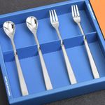 [HAEMO] Miller Middle Teaspoon & Fork 4P Set _ Simple and Elegant Curved Design, Premium Stainless Steel _ Made in Korea