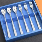 [HAEMO] Miller Middle Teaspoon & Fork 6P Set _ Simple and Elegant Curved Design, Premium Stainless Steel _ Made in Korea