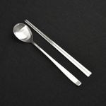 [HAEMO] Miller Matte Spoon & Chopsticks Set (Chopsticks 215mm) – Elegant Curved Design, Human-Friendly Stainless Steel, Made in Korea