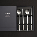 [HAEMO] Miller Hunminjeongeum Spoon & Chopsticks 2SET – Elegant Curved Design with Korean Script Accent, Premium Stainless Steel, Made in Korea
