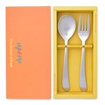 [HAEMO] Curve Children's Spoon Fork  2PSet _ Reusable Stainless Steel Korean Chopstix Spoon Tableware Home, Kitchen or Restaurant