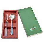 [HAEMO] Bonitto_ Dark Blue, Spoon & Chopsticks, 1 Set_ Reusable Stainless Steel, Korean Chopsticks Spoon _ Made in KOREA
