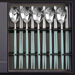 [HAEMO] Venezia Spoon Chopsticks, Mint 5 Set (BK) _ Reusable Stainless Steel, Korean Chopstick Spoon _ Made in KOREA