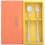 [HAEMO] Happy Winking middle teaspoon & teafork 2P Set _ Reusable Stainless Steel Korean Chopsticks Spoon Tableware Home, Kitchen or Restaurant