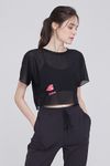 [Cielcoco] CLWT8067 Patch Art Layered Bra Top Set Black, Gym wear, Sweats, Sportswear, Jogging Clothes, T-shirts, Fashion Sportswear, Casual tops For Women _ Made in KOREA