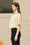 [Cielcoco] CLWT8077 Boat Neck Shirring Cover Up_Yellow, Boatneck Top, Short-sleeved T-shirt, summer shirt, sportswear, indoor wear, women's fashion _ Made in KOREA