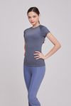 [Cielcoco] CLWT8061 A to Z line sleeve Navy, Gym wear, Sweats, Sportswear, Jogging Clothes, T-shirts, Fashion Sportswear, Casual tops For Women _ Made in KOREA