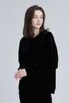 [Cielcoco] CLWT8073 Simply Velvet Sweatshirt Black, Sweats, Sportswear, Jogging Clothes, T-shirts, Fashion Sportswear, Casual tops For Women _ Made in KOREA