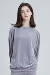 [Cielcoco] CLWT8073 Simply Velvet Sweatshirt Silver, Sweats, Sportswear, Jogging Clothes, T-shirts, Fashion Sportswear, Casual tops For Women _ Made in KOREA
