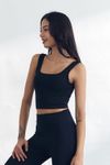 Cielcoco CLWT4041 Premium Athletic Women Seamless Support Sports Bra Top for Fitness and Everyday Comfort _Black _ Made in Korea
