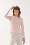 Cielcoco CLWT8097 Cozy Long Sleeve Flatlock Raglan Workout Top UV Protection Shirt _ PINK  _ Made in Korea