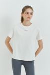 Cielcoco CLWT8110 Sorona Basic Short Sleeve Black Semi Cropped Women Activewear Workout T-Shirt  _IVORY _ Made in Korea