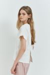Cielcoco CLWT8115 Sorona Back Slit Women Short Sleeve Workout Top Loose Fit Activewear _ IVORY_ Made in Korea