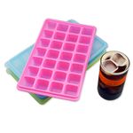 [Moracc] Silicone Ice Mold Green _ Silicone Ice Tray with Lid Super Easy Release Ice Cube Molds for Making 28 Pcs Ice Cubes BPA Free, for Chilled Drinks, Whiskey, Cocktail, Food, Made in Korea