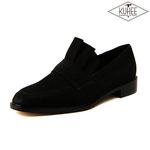 [KUHEE] 2cm Taylor loafers (6708) BK-Women's Backless Formal Shoes Ruffle Middle Heel Handmade Shoes - Made in Korea