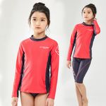 [Gienmall] Boys Girls Kids Four Piece Rash Guard top+Panty+Pants+Sun Hat Sets-Long Sleeve Swim Trunk Sunsuit Swimwear-Made in Korea