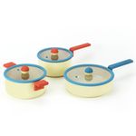 [NEOFLAM] Aluminum Cookware Danish Fry Pan set(18cm Sauce Pan, 20cm Stock Pot, 24cm Multi Pan)-Full Induction ceramic-Made in Korea