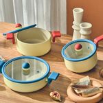 [NEOFLAM] Aluminum Cookware Danish Fry Pan set(18cm Sauce Pan, 20cm Stock Pot, 24cm Stock Pot)-Full Induction ceramic-Made in Korea