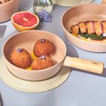 [Neoflam] FIKA OBJET Mini Peach 18cm Petite Wok _ Stylish and Eco-Friendly Premium Cookware  _Made in Korea