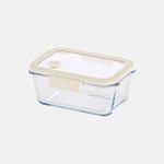 [NEOPLAM] GLACE Z Glass Vacuum Airtight Container Rectangular 800ml – IVORY _A Revolutionary Vacuum Airtight Container Made Entirely of Glass