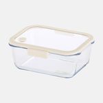 [NEOPLAM] GLACE Z Glass Vacuum Airtight Container Rectangular 1900ml – IVORY _A Revolutionary Vacuum Airtight Container Made Entirely of Glass